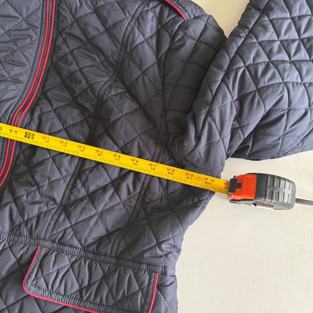 Talbots Navy Blue Quilted Military Full Zip Jacket Coat VN300 Womens size XL - Picture 9 of 10